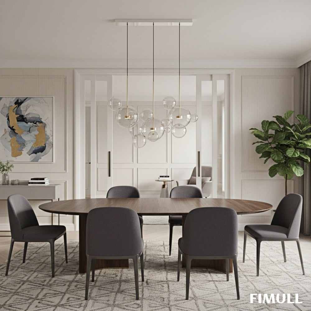 Moderne Multi-Kugel-Deckenleuchte mit transparenten Glaskugeln für zeitgemäße Innenräume