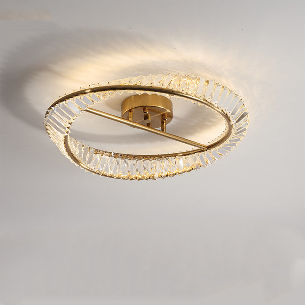 Modern LED Crystal Ceiling Lamp – Round Fixture for Living Room