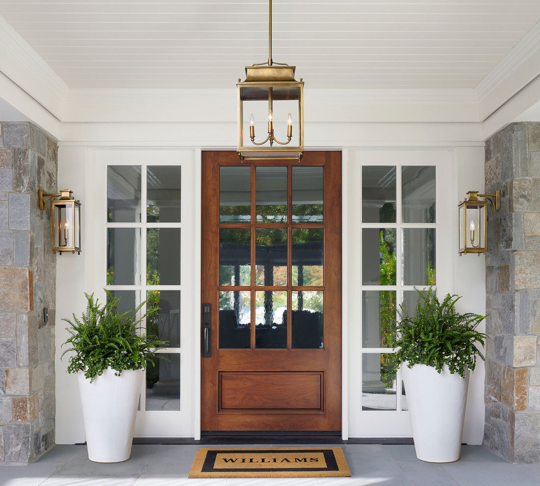 Yolvira Lantern Outdoor Pendant Light - Metal Modern Light for Porch