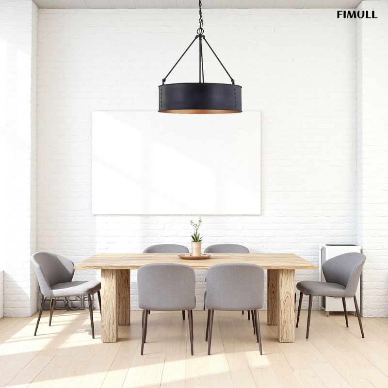 Industrial Cage Drum Pendant Light For Dinning Room