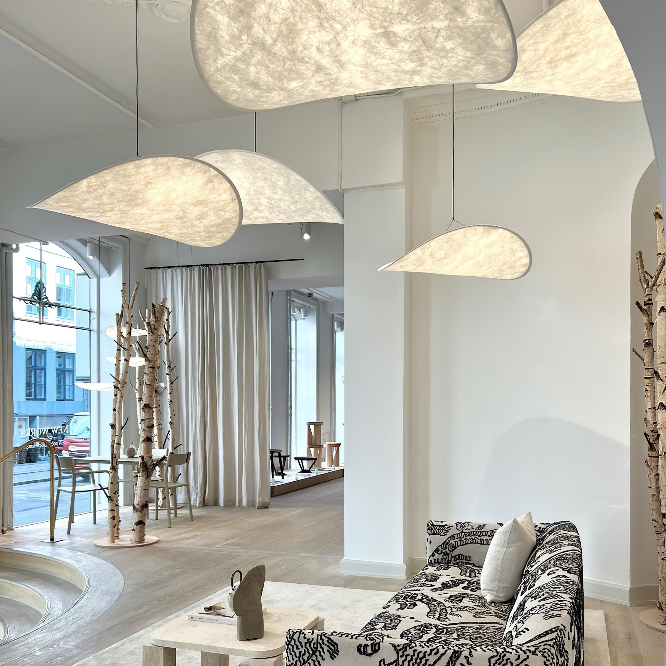 Cloudlike Mulberry Silk Plug-In Pendant Light