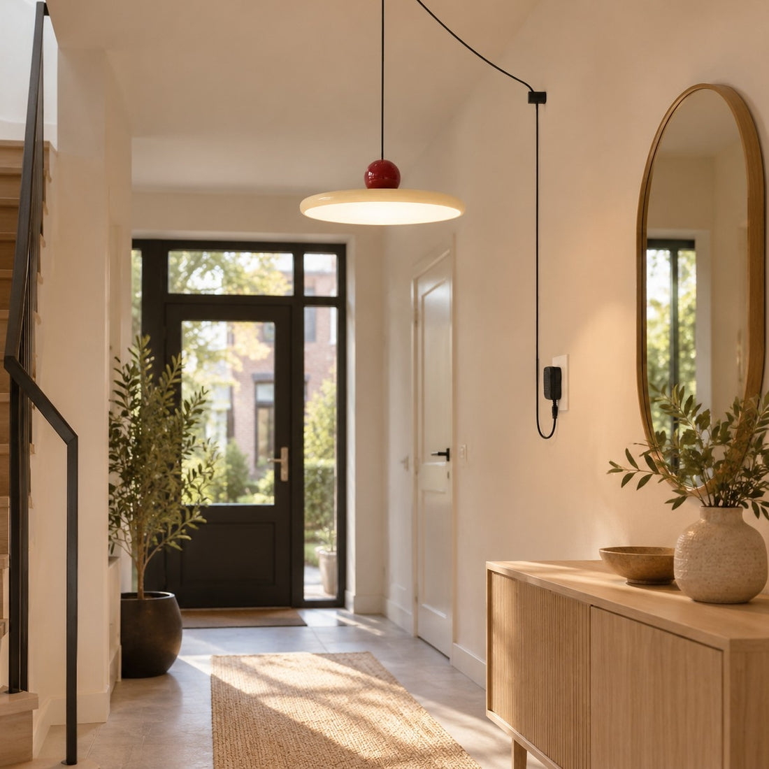 Acrylic Disc Plug-In Pendant Light