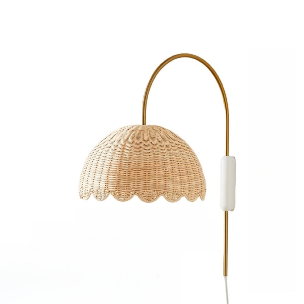 Olvara Scalloped Rattan Bubble Sconce – Wunderliche Wandlampe für Kinderzimmer