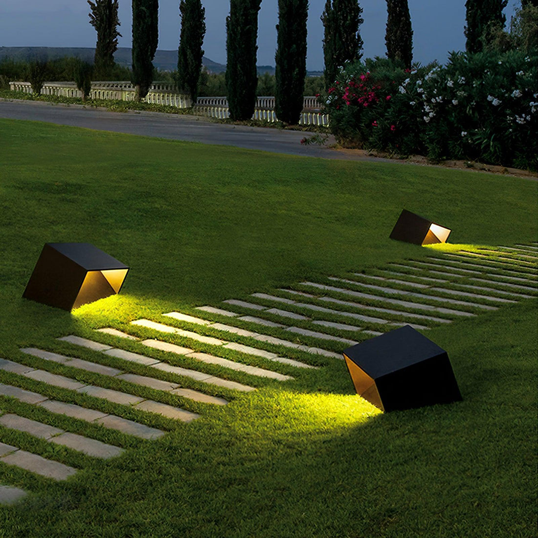 Cube Outdoor LED Lamp - Modern Weatherproof Light for Garden & Patio