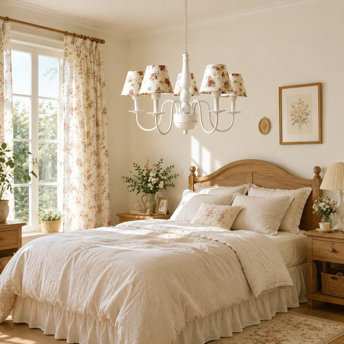 Colorful Fabric Shade 5-Light Chandelier