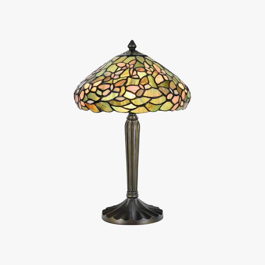TF Sorenia Table Lamp – Warm Stained-Glass Floral Art-style Lamp for Living Room or Bedroom
