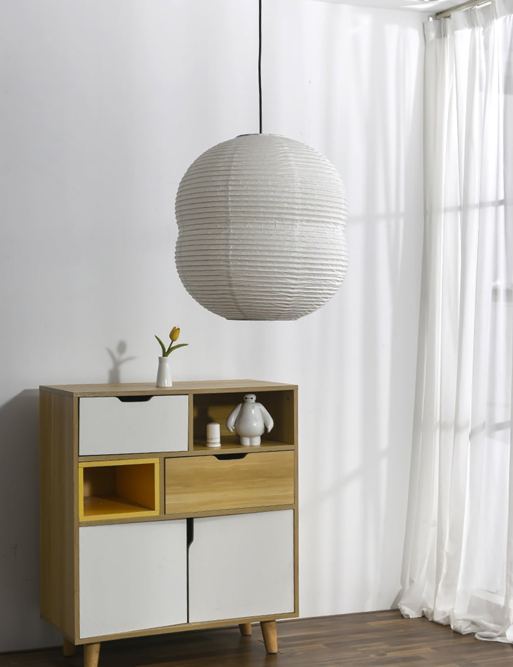 Washi-Papier-Mini-Pendelleuchte – Lampe im japanischen Stil für das Wohnzimmer
