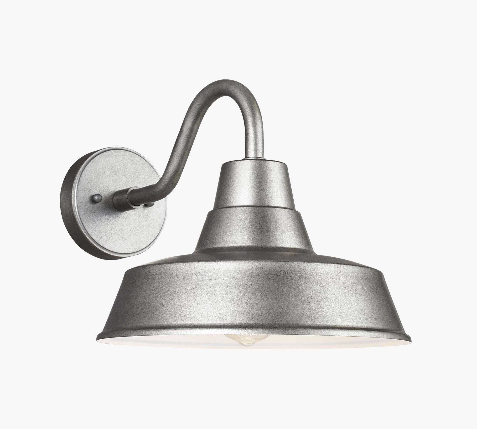 Korvi Outdoor Metal Wall Lamp - Modern Aluminum Pewter Wall Sconce