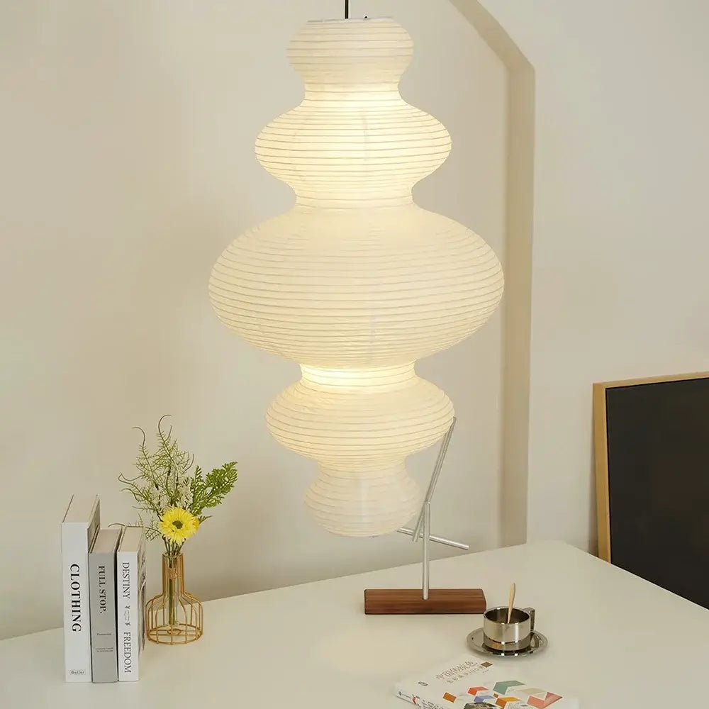 Sculptural Rice Paper Pendant Lamp - Luxurious Lamp for Bedroom