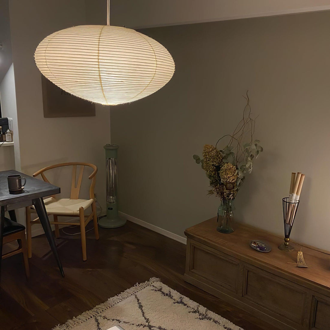 Washi-Papier-Pendellampe – handgefertigtes Maulbeerlicht für gemütliches Zimmer