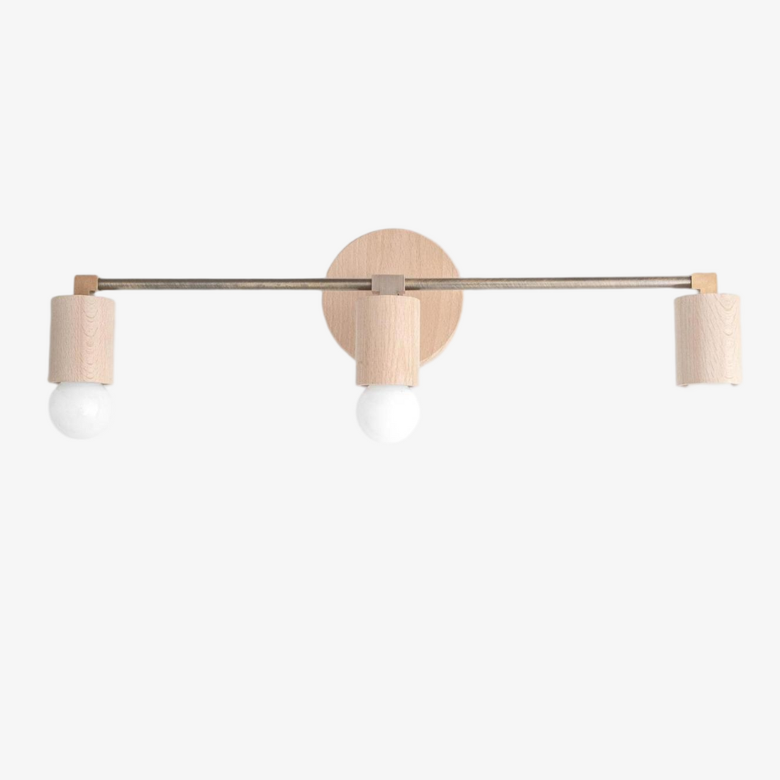 Mobilux Line Wood and Vanity Light - Bohemian Bathroom Lighting Fixture