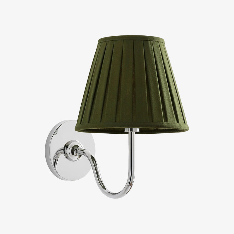 Luvora Pleated Shade Wall Lamp – Modern Brass Linen Lighting