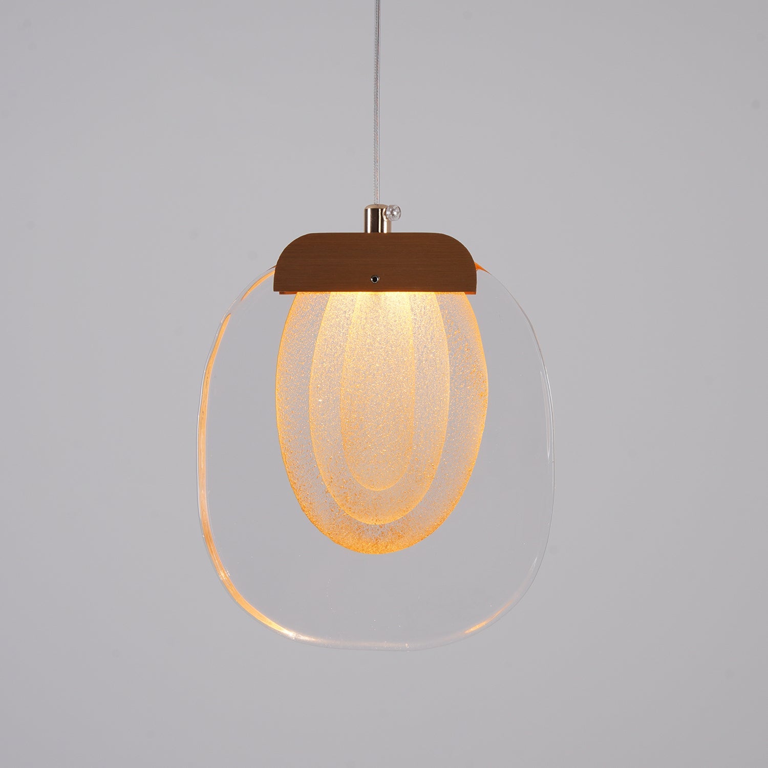 Clear Rippled Glass Plug-In Pendant