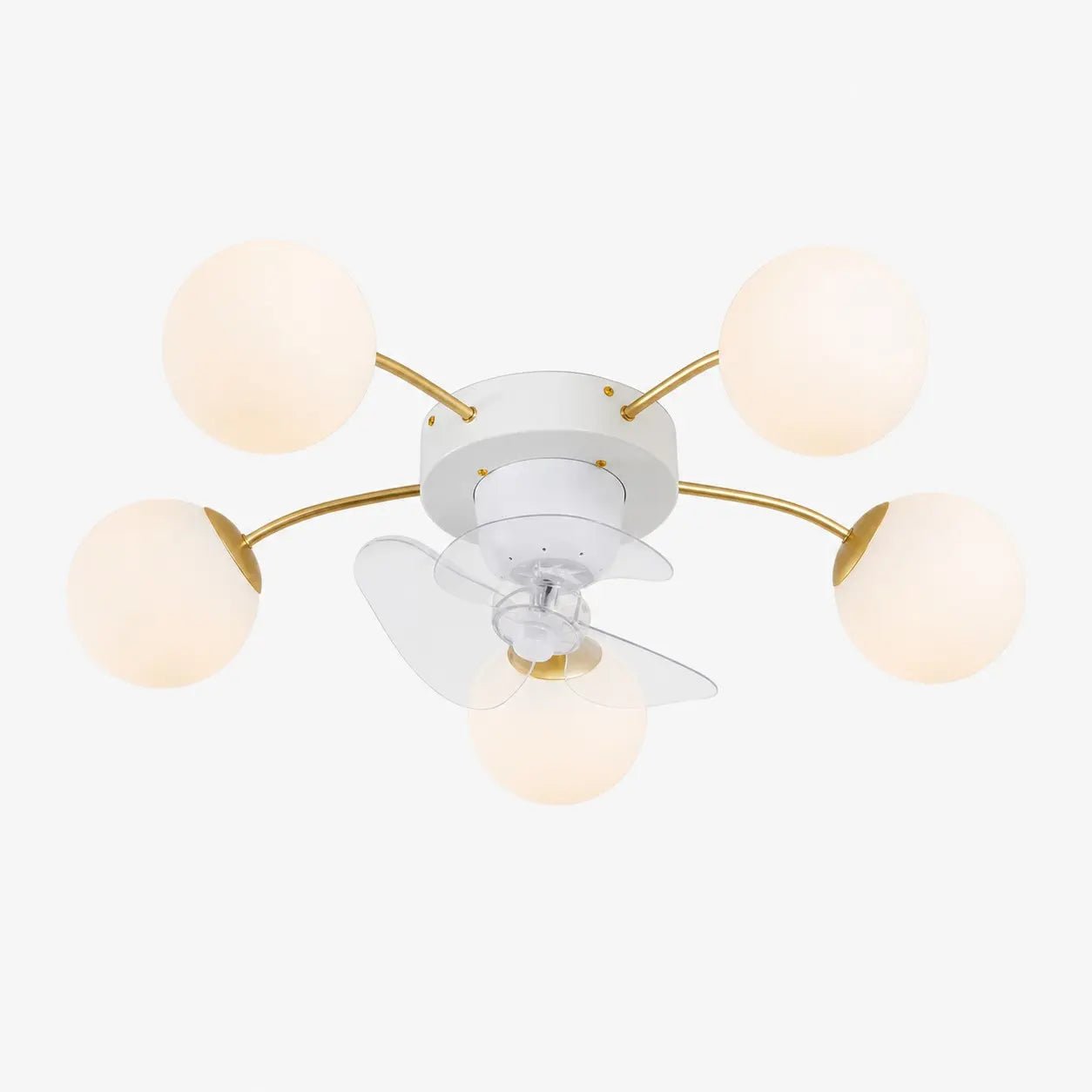 5 Heads white and gold ceiling fan light