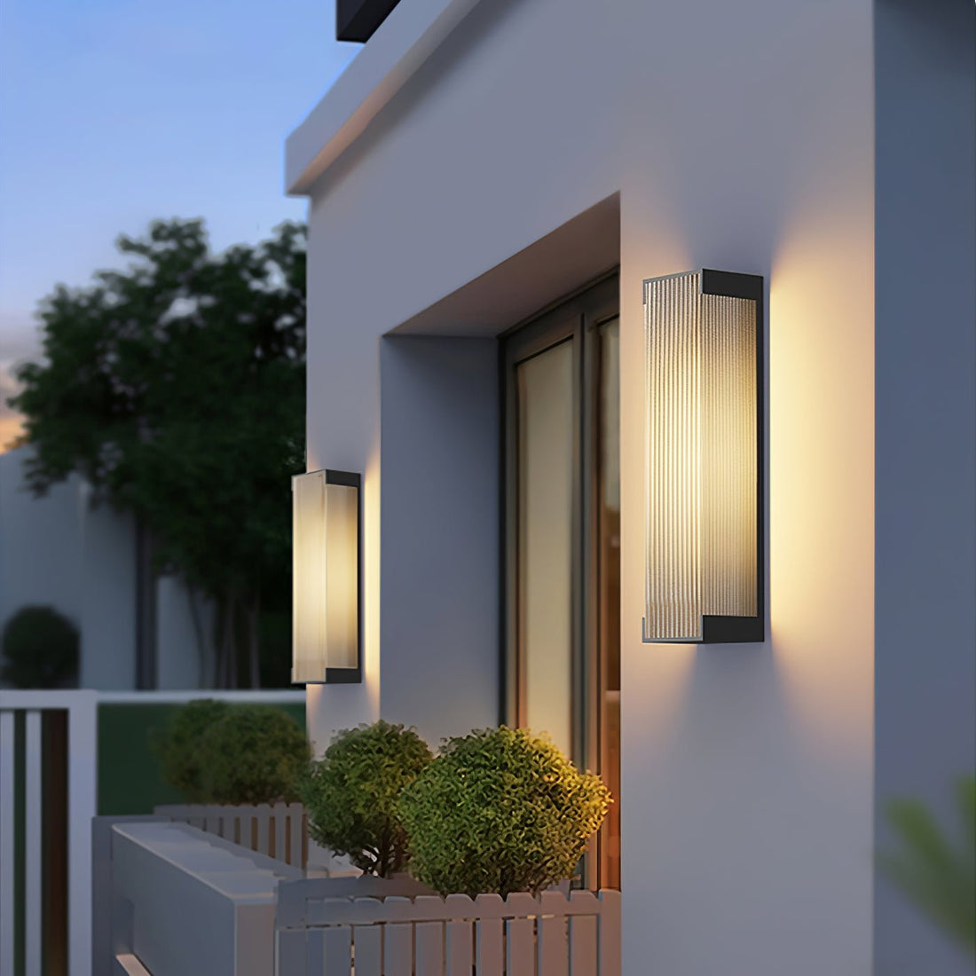 Rechteckige Außenwandleuchte - Moderne schwarze Lampe für Veranda &amp; Garten