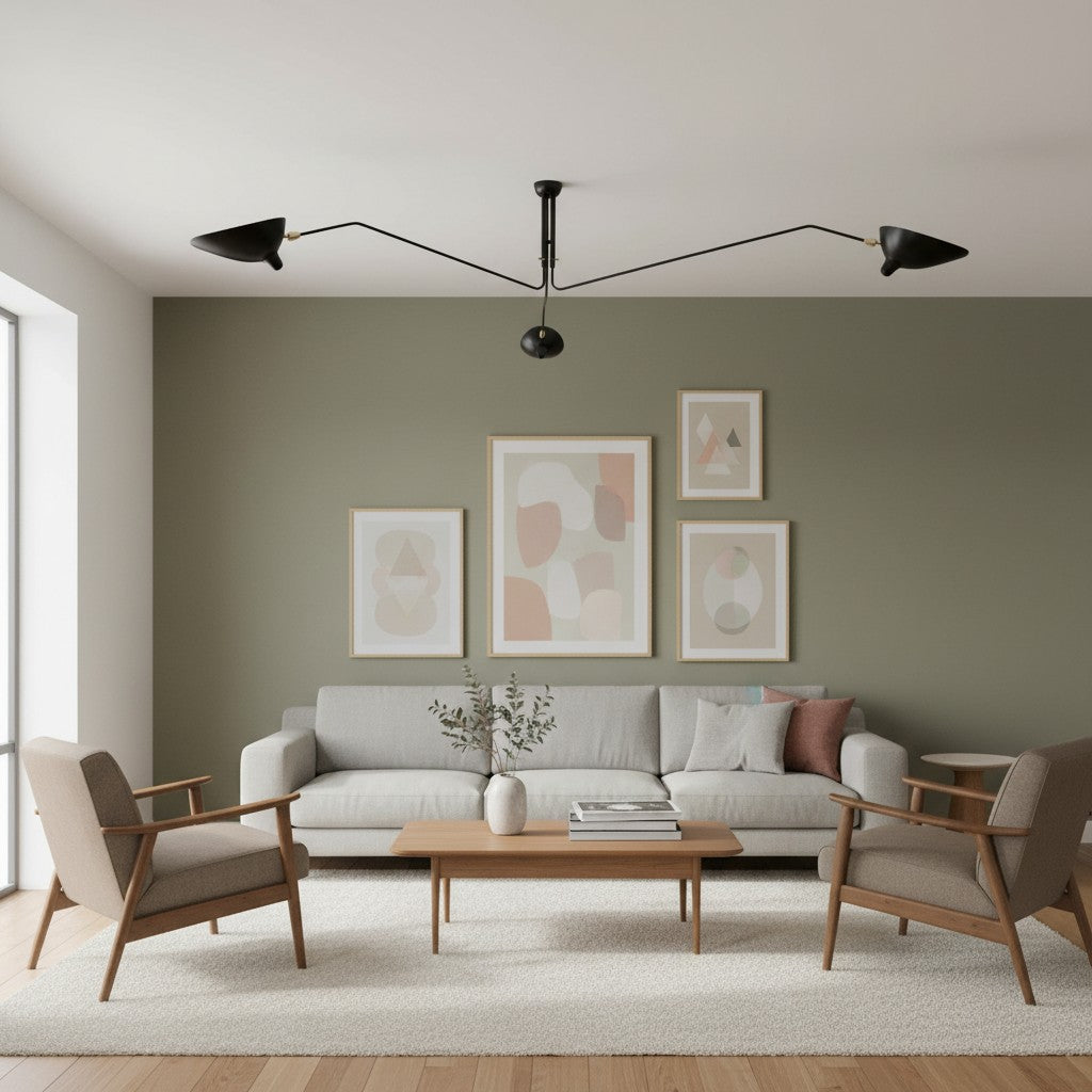 Arclume Arc Ceiling Lamp – Sculptural Design with Adjustable Arms for Modern Spaces N43