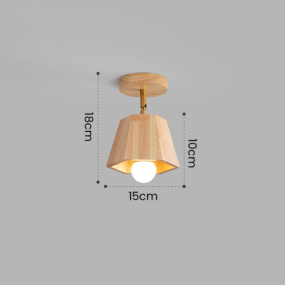Adjustable Wood Ceiling Light - Polygons Track Light for Living Room