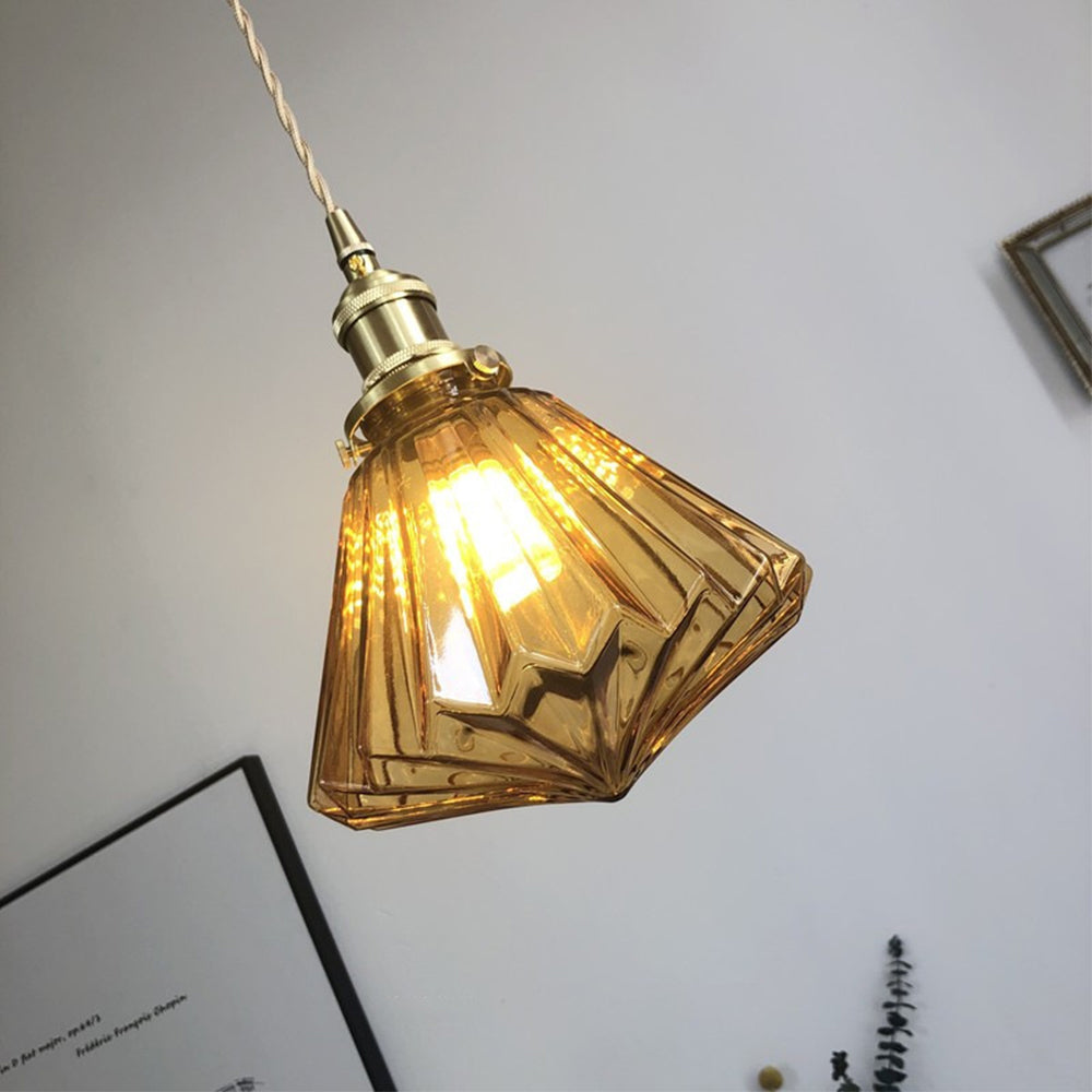 Brass Glass Pendant Light - Elevate Charm Fixture for Kitchen