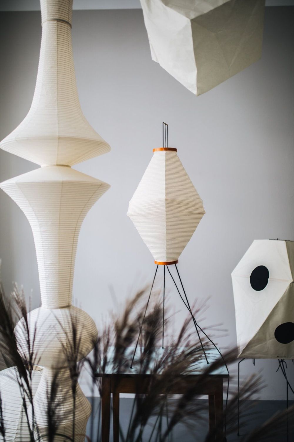 Washi Paper Pendant Swag Light - Japanese Hanging Lamp for Bedroom