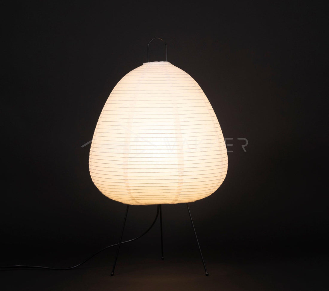 Japanisch inspirierte Papiertischlampe – Maulbeerpapierlampe fürs Schlafzimmer