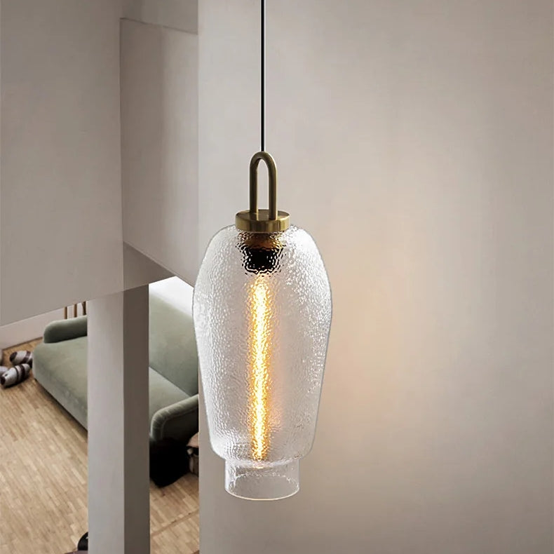 Frosted Glass Pendant Light – Modern Fixture for Bedroom & Dining Room