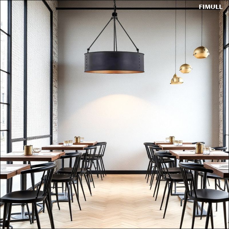 Industrial Cage Drum Pendant Light For Dinning Room