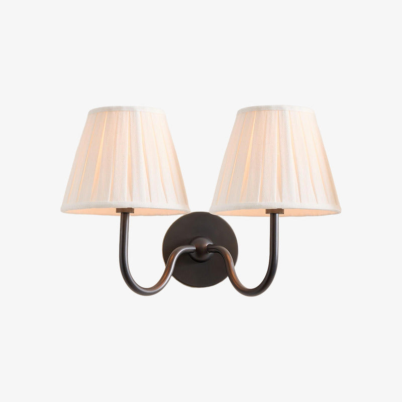 Luvora Pleated Shade Wall Lamp – Modern Brass Linen Lighting
