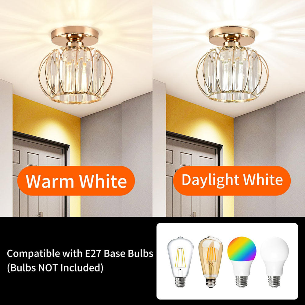 Luxury Crystal Ceiling Light - Striped Metal Ceiling Lamp for Aisle