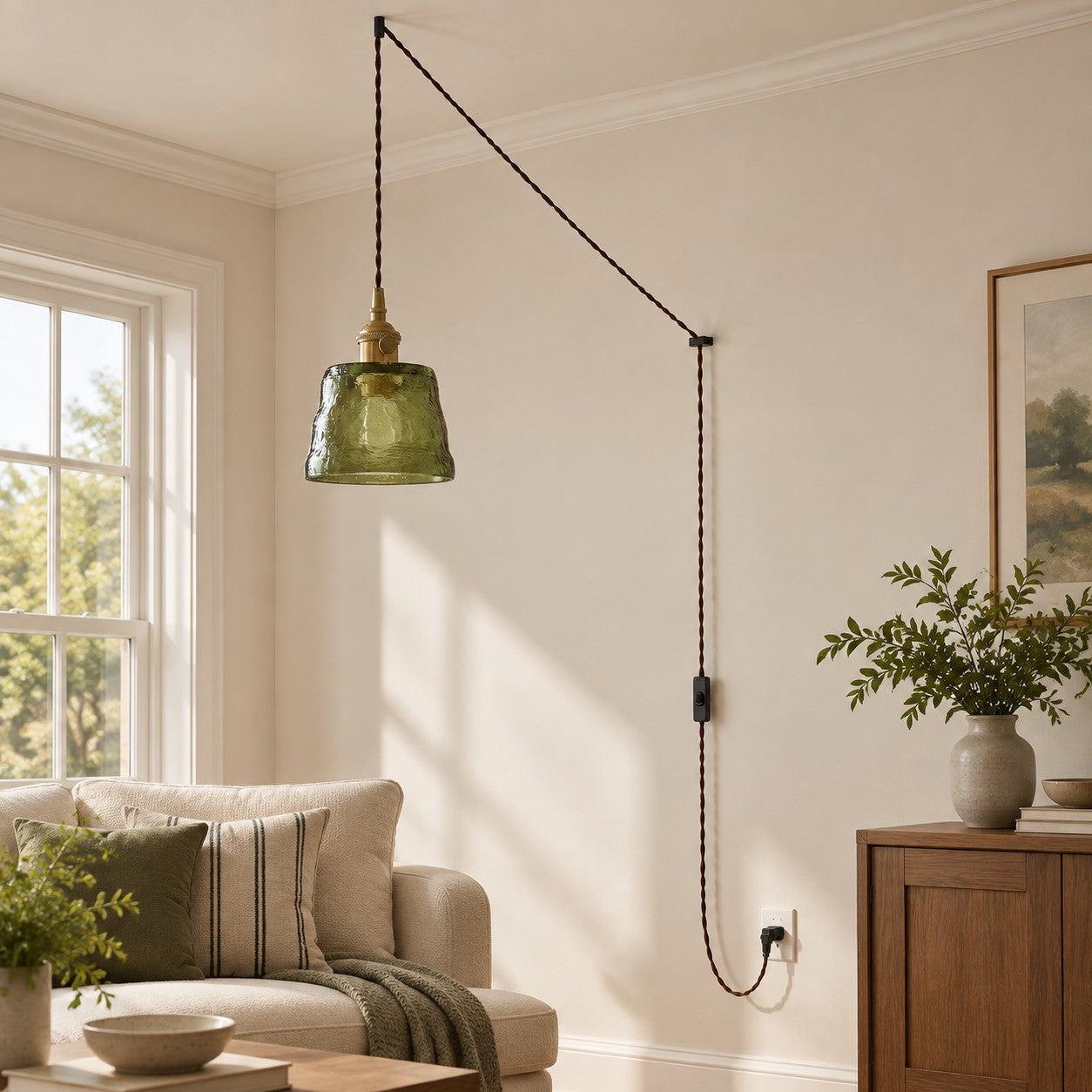 Molded Glass Plug-In Pendant