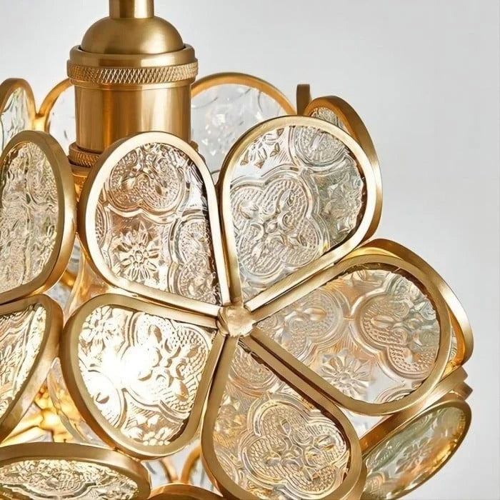 FloriVitre Pendant Light with Petal Silhouette - Vintage Style Lighting for Home Spaces