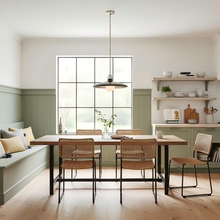 Forvara Rustic Pendant Light - Adjustable Metal Pole Lamp for Kitchen