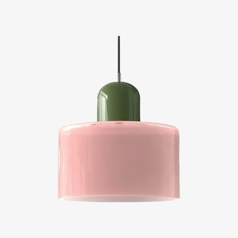 Creative Morandi Cylindrical Glass Pendant – Modern Dining Room