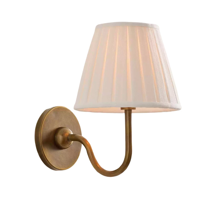 Vintage Swan Brass Fabric Wall Lamp