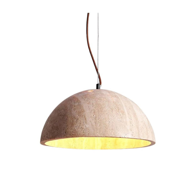 Kreative minimalistische schalenförmige Pendelleuchte aus Travertin