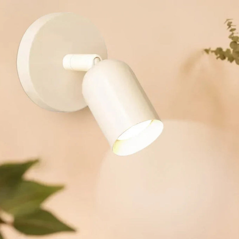 Minimalistische verstellbare cremefarbene Fass-Wandlampe