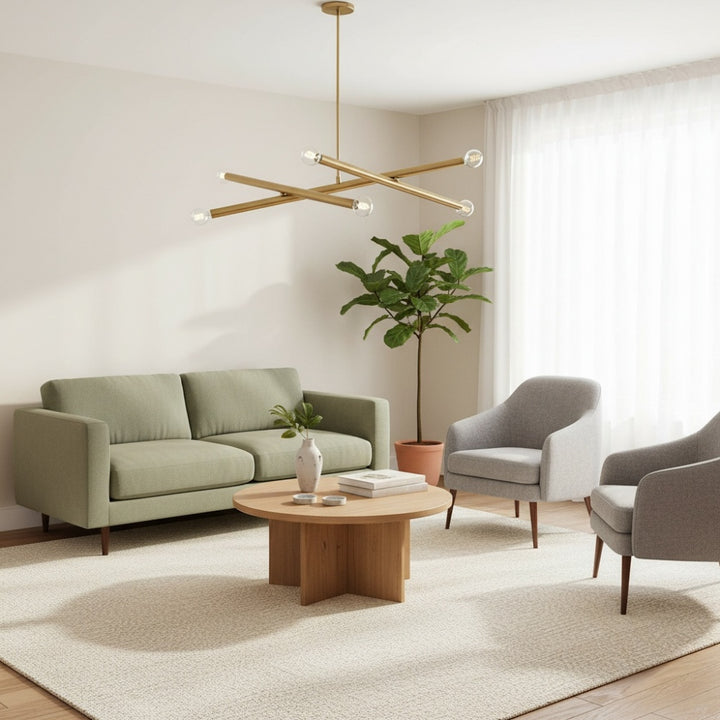 Borvia Metal Arm Chandelier - Modern Adjustable Trace Lamp for Hallway