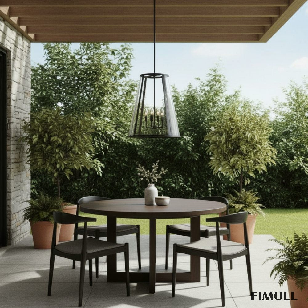 Ferrix Industial Iron Pendant Lamp - Glass Outdoor Lantern Lighting