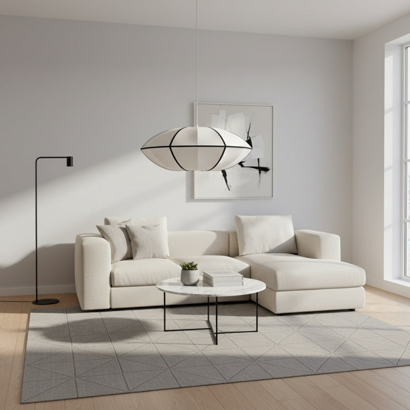 Nordic Fabric Pendant Light - Retro Lantern Pendant Lamp for Bedroom