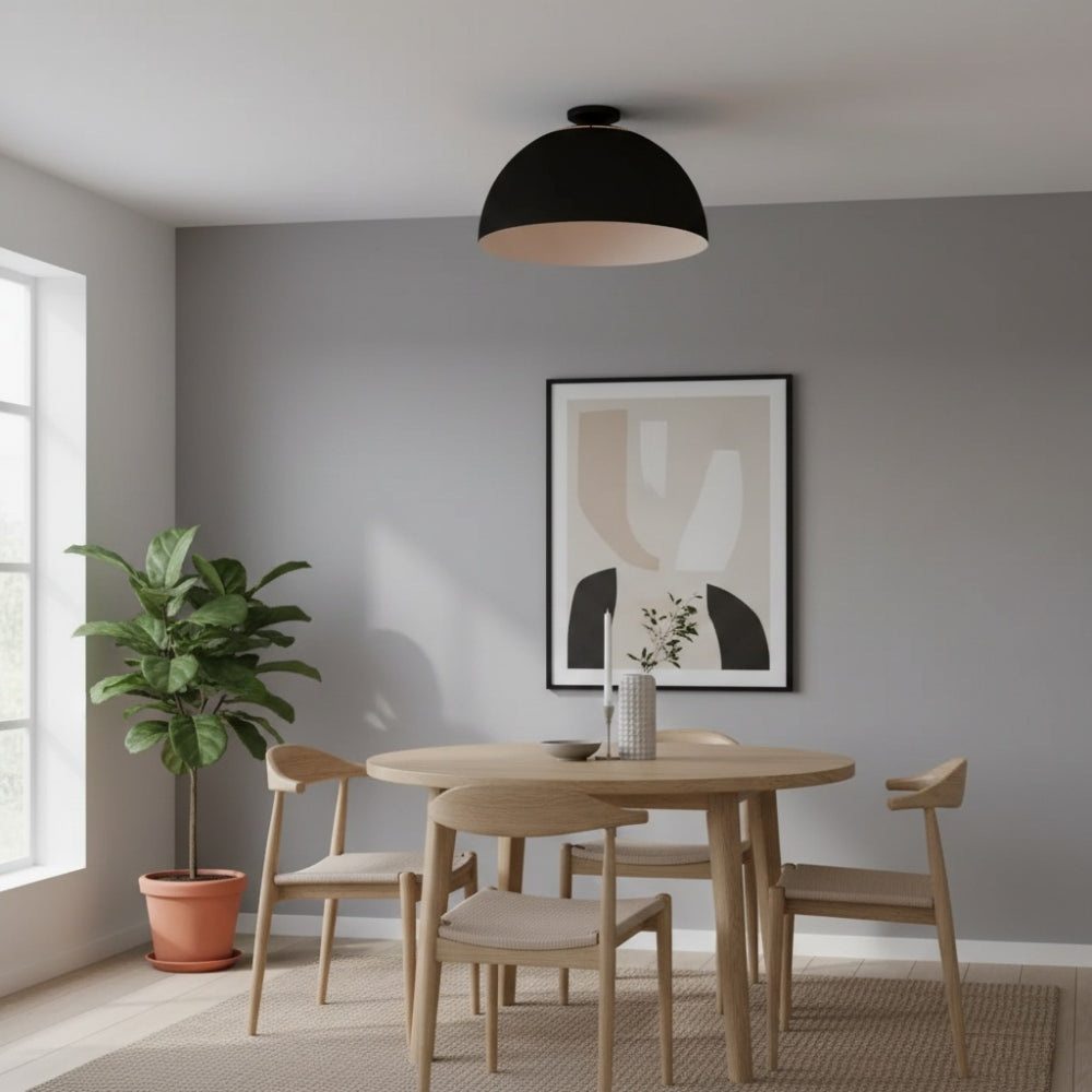 Parvion Metal Bowl Ceiling Lamp - Modern Flush Mount Light for Hallway