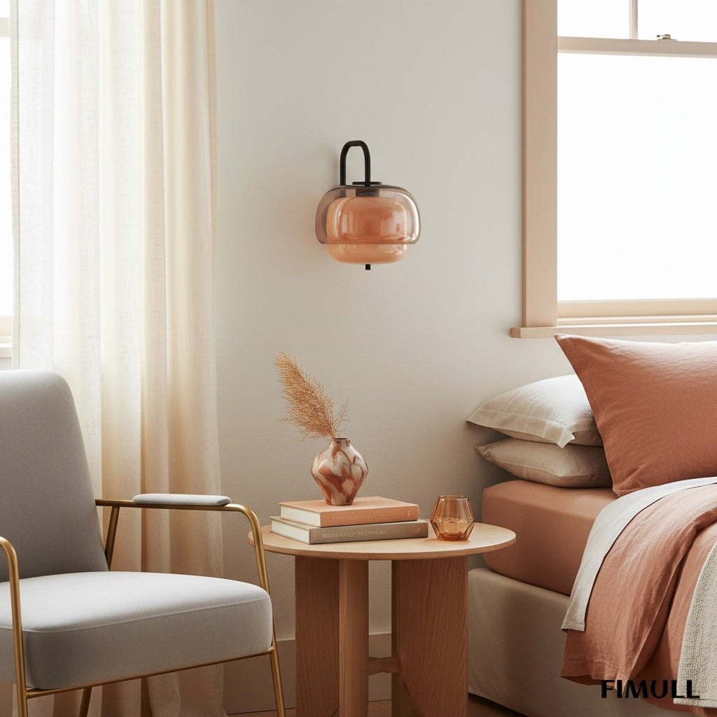 Clinco Mushroom Glow Wall Lamp - Vintage Bauhaus Glass Dome Wall Lamp for Living Room