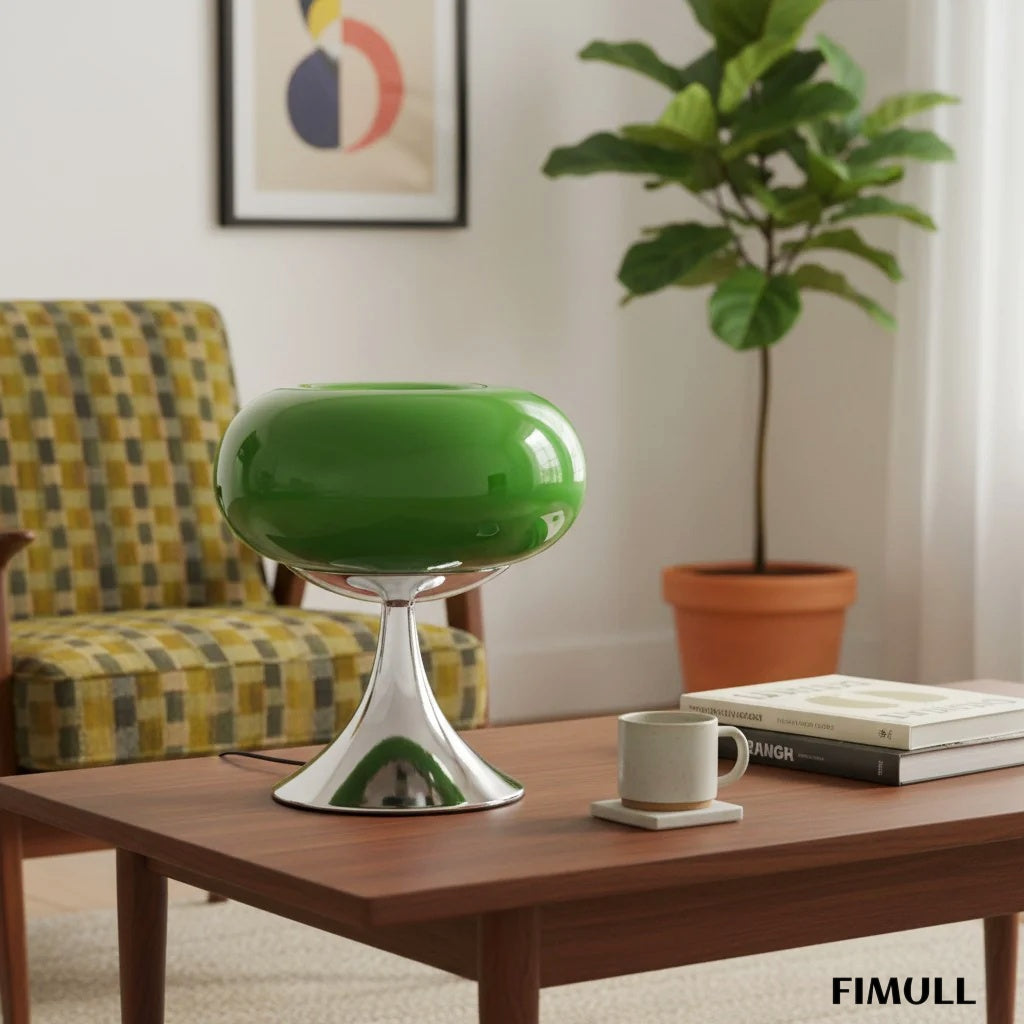 Lollora Rounded Sculptural Lamp - Contemporary Bauhaus Glass Table Light for Bedside