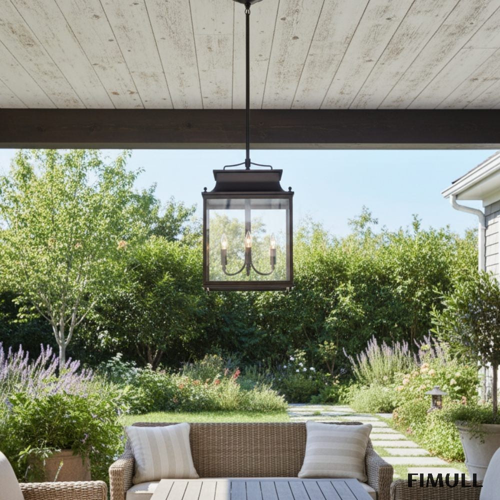 Yolvira Lantern Outdoor Pendant Light - Metal Modern Light for Porch