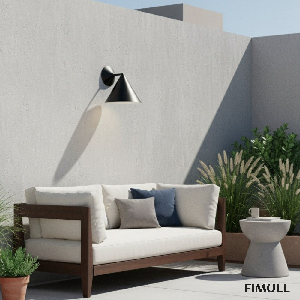 Brivana Metal Outdoor Wall Light - Modern Cone Sconce for Hallway