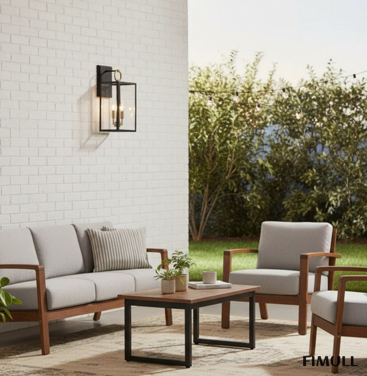 Ferrix Iron Outdoor Wall Lamp - Industrial Rectangular Glass Sconce