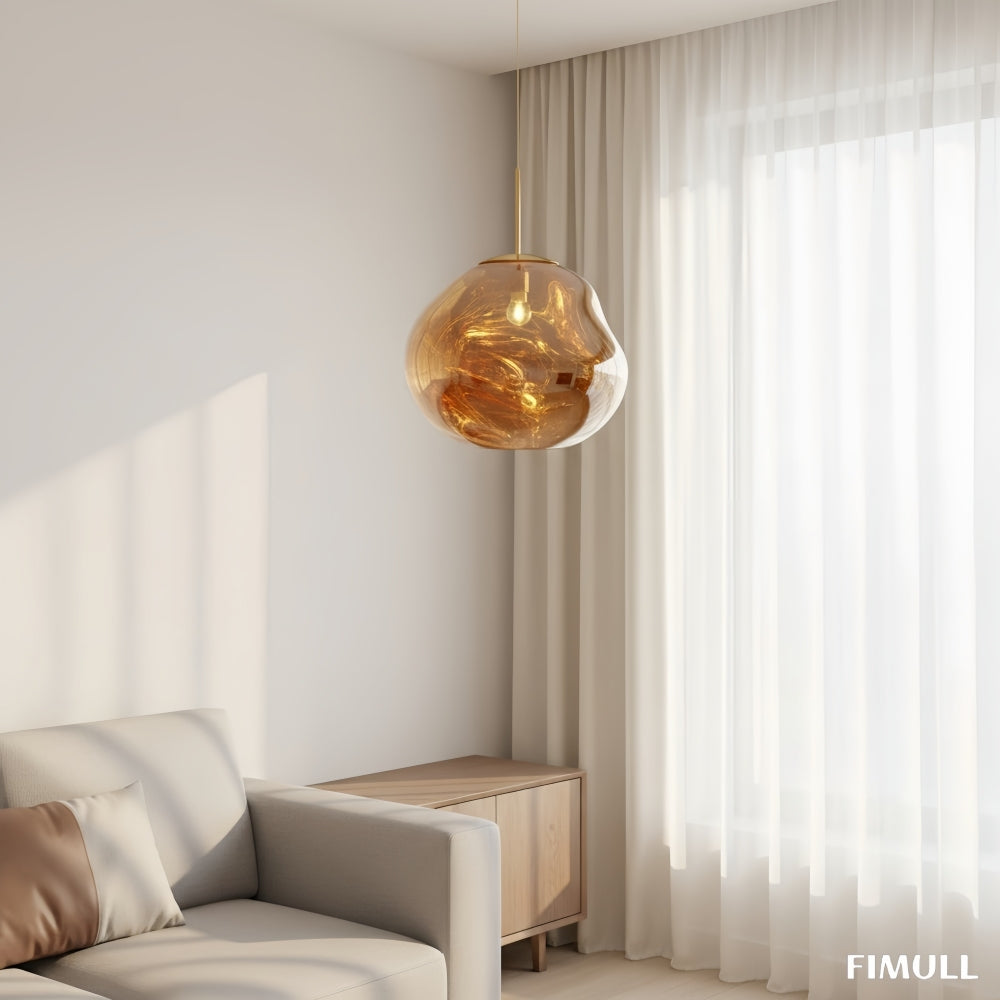 Moderne Pendelleuchte mit geschmolzenem Glas-Effekt für das Wohnzimmer