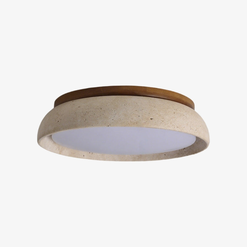 Organic Stone Round Ceiling Light – Minimal Accent Lighting for Entryway