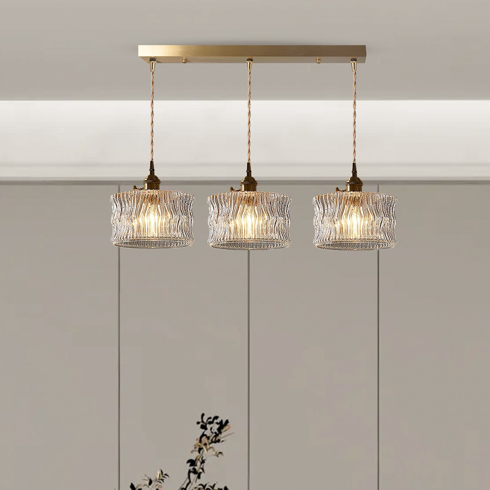 Modern Glass Shade Pendant Fixture - Classy Light for Dining Living