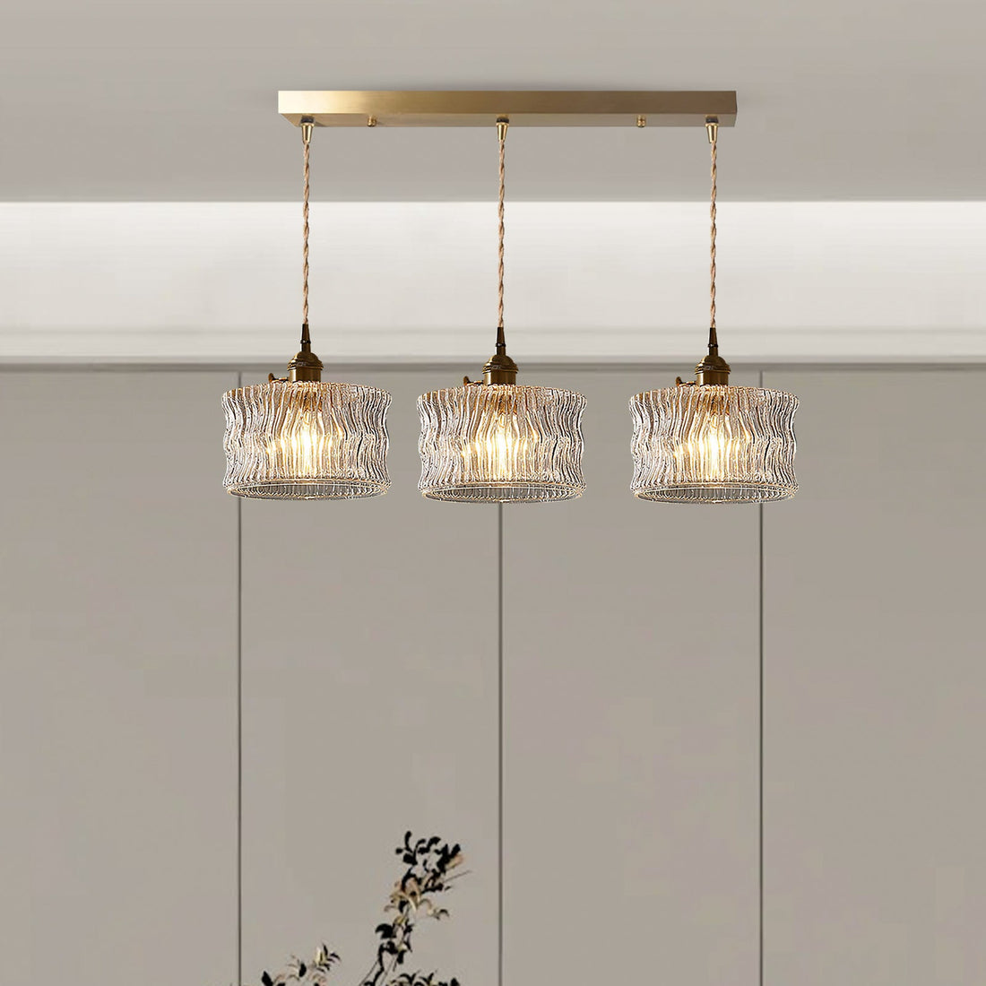 Modern Glass Shade Pendant Fixture - Classy Light for Dining Living