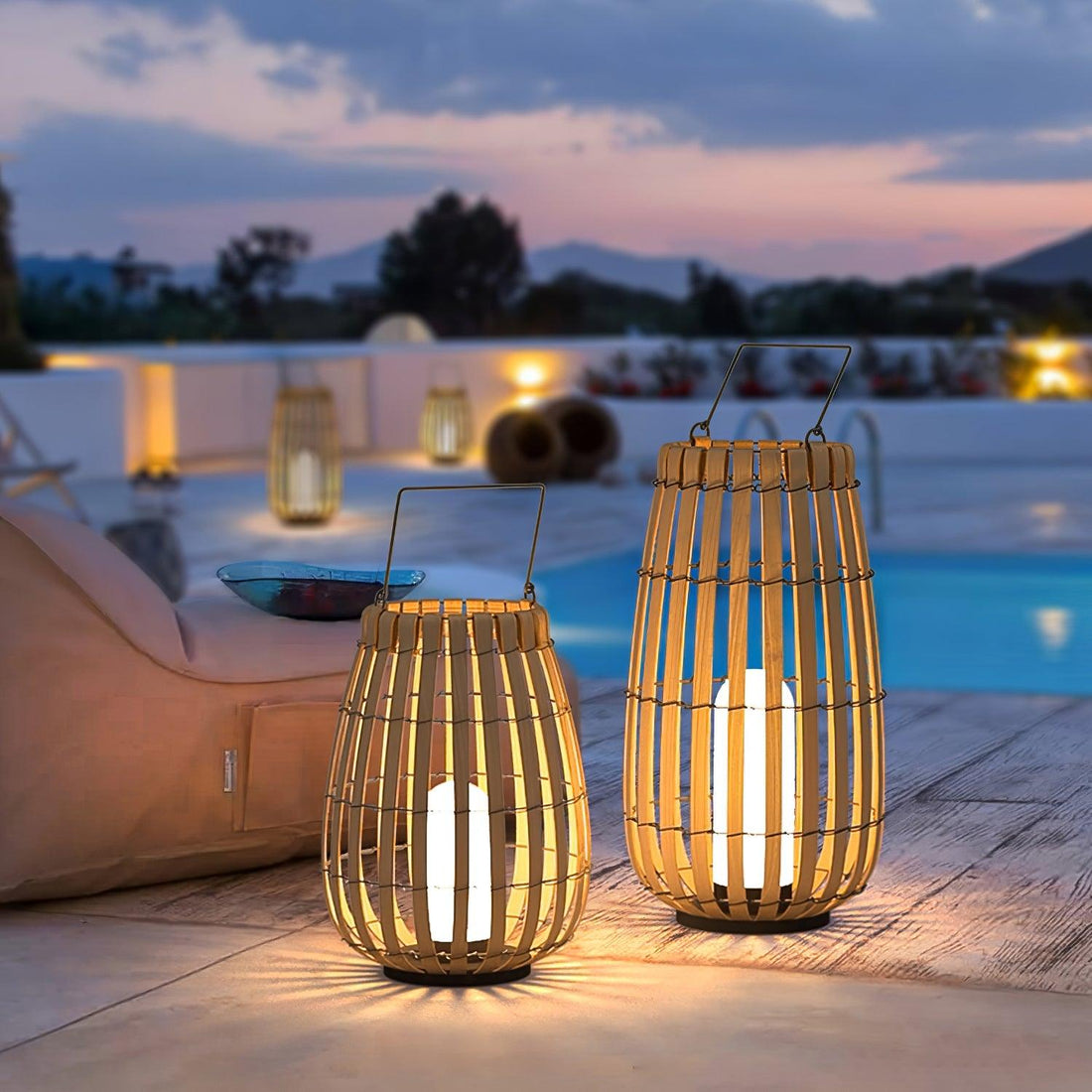 Tropic Braid Outdoor Lamp - Faux-Rattan Metal Waterproof