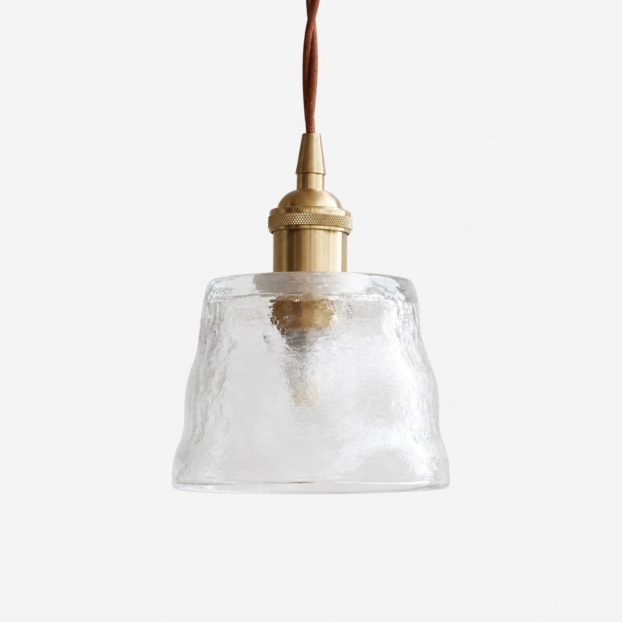 Clear hammered glass pendant light